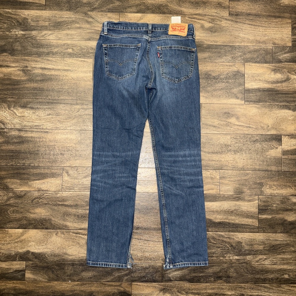 Levi's 511 Slim Fit Tapered Leg Dark Wash Blue Denim Jeans Men's 31x32 Red Tab